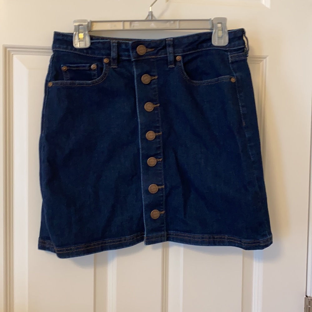 LOFT DENIM BUTTONED SKIRT